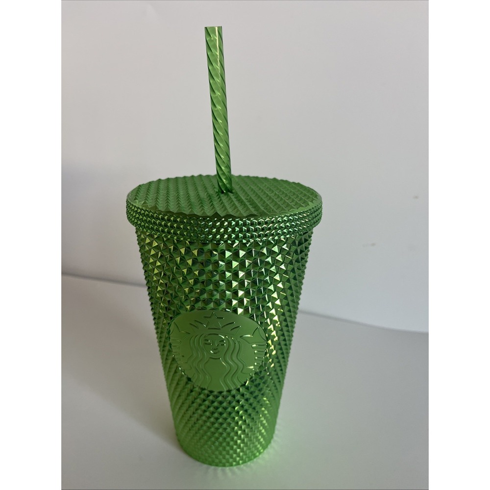Starbucks Metallic Green Studded Bling 16 oz Tumbler Cold Cup /Holiday/ Collect